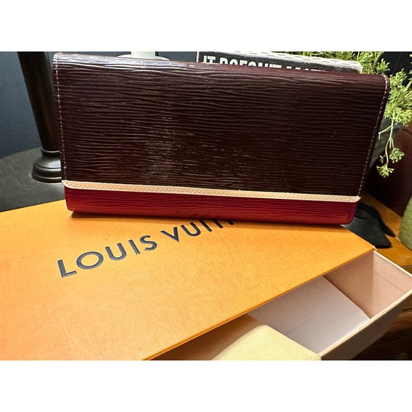 RARE Louis Vuitton EPI Electric TriColor Porte Feuille Flore Leather Wallet EUC - Picture 16 of 16